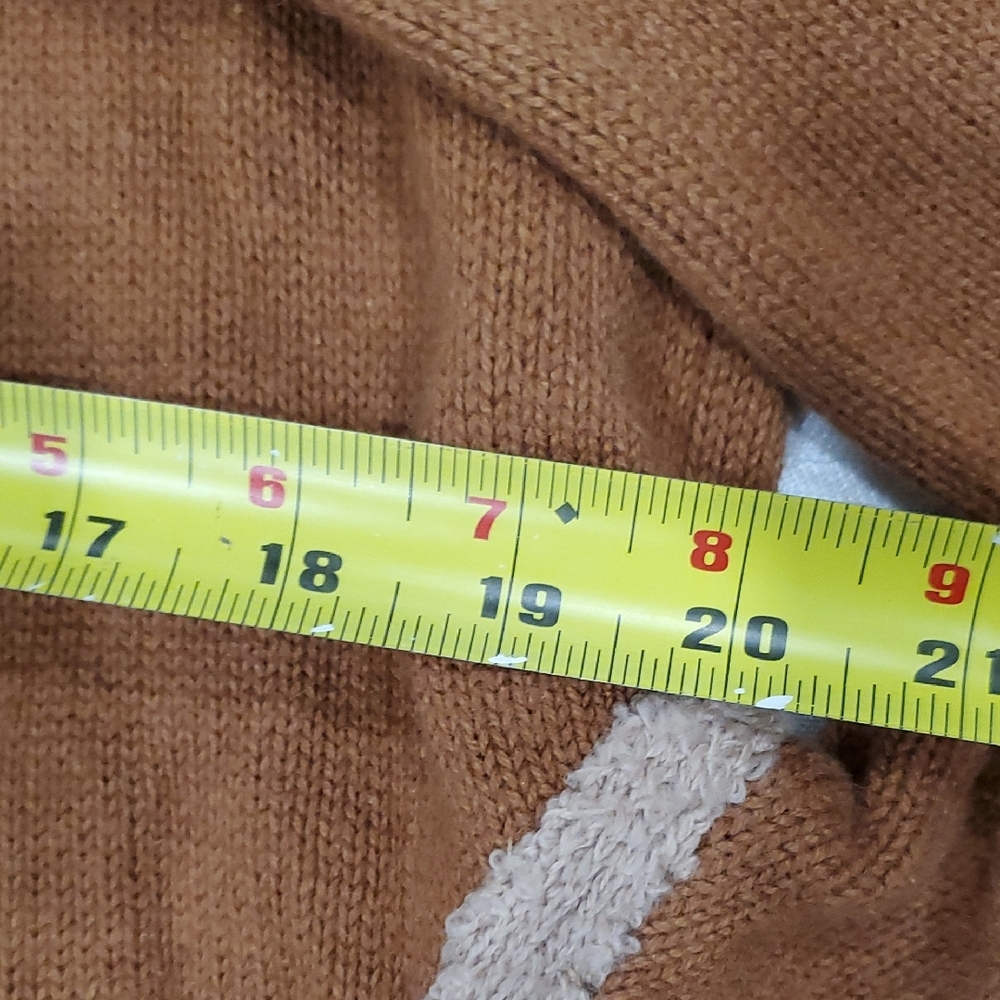 Vtg Storybook Knits Tan Teddy Jacket sweater with zipper and hoody. - Picture 16 of 17
